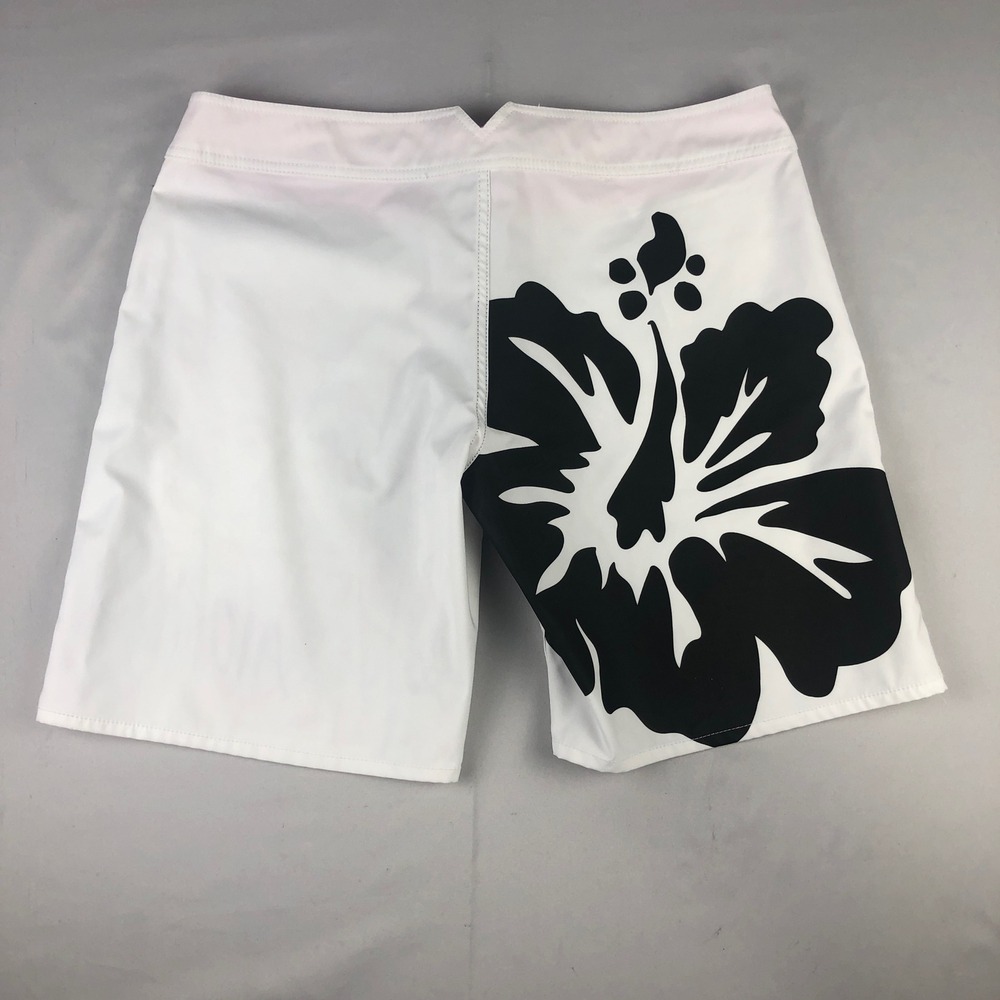 Vintage Honolua Wahine Women White w/ Hibiscus Board Shorts Size 11 - Picture 2 of 10